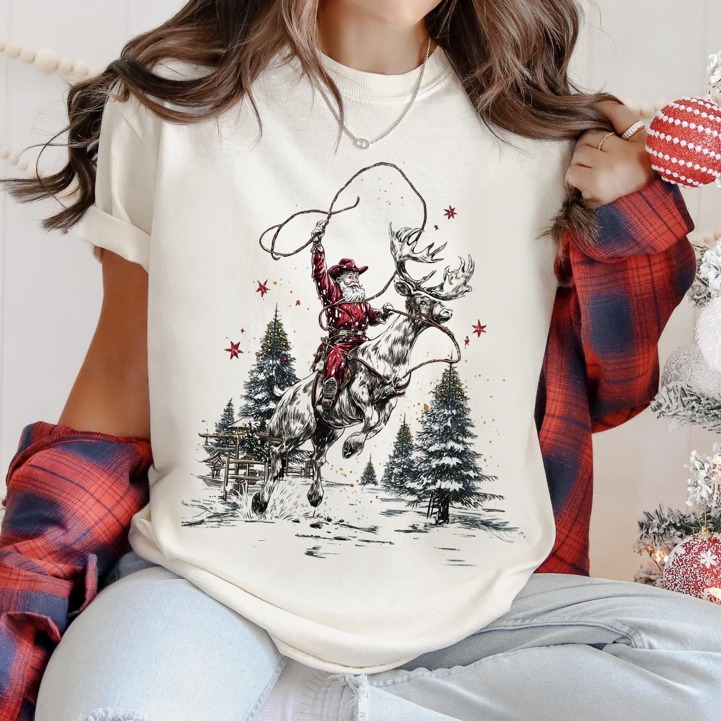 Cowboy Christmas Sweatshirt or T-Shirt | Funny Mom Shirt | Trendy Graphic Sweatshirt | Gifts for Her