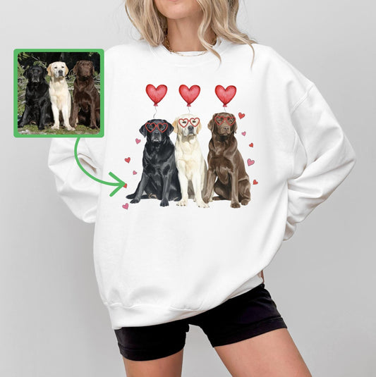 Custom Pet Valentine's Day T-Shirt with Photo & Name DTG Printed | Personalized Pet Shirt | Custom Dog Cat Graphic Tee | Pet Lover Gift