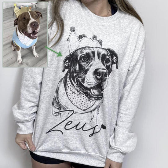 Custom Pet T-Shirt with Photo & Name DTG Printed | Personalized Pet Portrait Shirt | Custom Dog Cat Graphic Tee | Pet Lover Gift