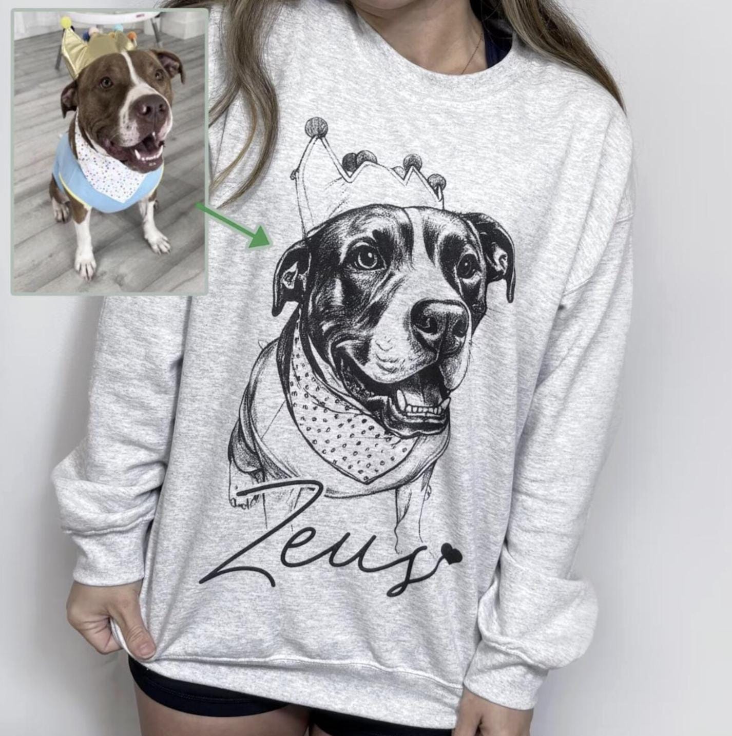 Custom Pet T-Shirt with Photo & Name DTG Printed | Personalized Pet Portrait Shirt | Custom Dog Cat Graphic Tee | Pet Lover Gift
