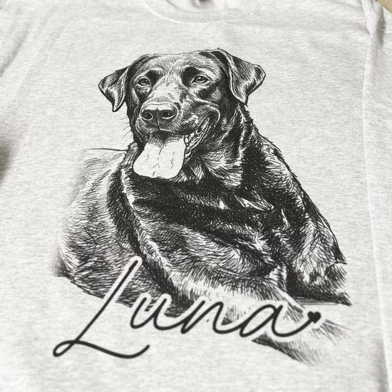 Custom Pet T-Shirt with Photo & Name DTG Printed | Personalized Pet Portrait Shirt | Custom Dog Cat Graphic Tee | Pet Lover Gift