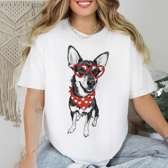 Custom Pet Valentine's Day T-Shirt with Photo & Name DTG Printed | Personalized Pet Shirt | Custom Dog Cat Graphic Tee | Pet Lover Gift