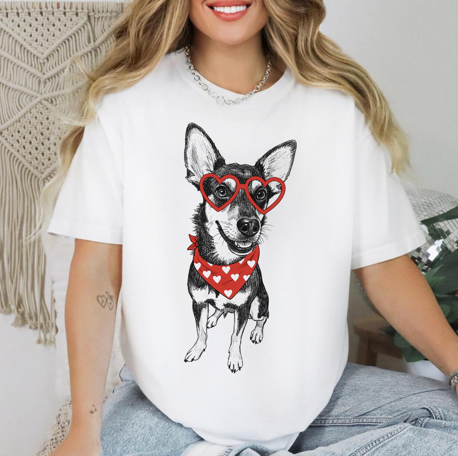 Custom Pet Valentine's Day T-Shirt with Photo & Name DTG Printed | Personalized Pet Shirt | Custom Dog Cat Graphic Tee | Pet Lover Gift