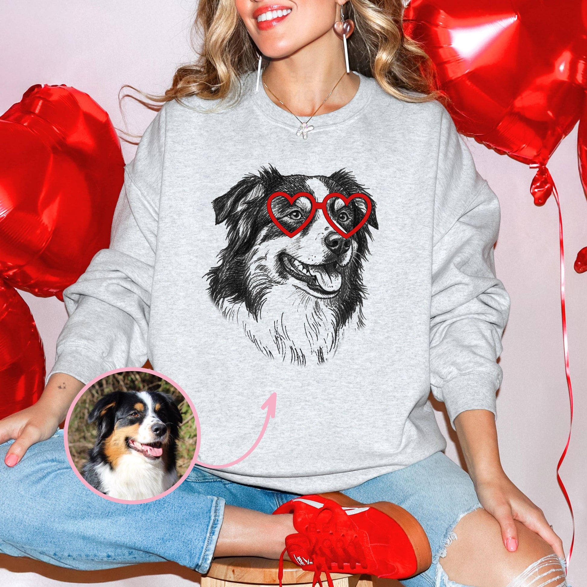 Custom Pet Valentine's Day T-Shirt with Photo & Name DTG Printed | Personalized Pet Shirt | Custom Dog Cat Graphic Tee | Pet Lover Gift