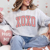 Valentines Heart XOXO Sweatshirt, DTG Printed Womens Valentine's Day Sweatshirt, Couple Gift Sweatshirt, Anniversary Day Gift