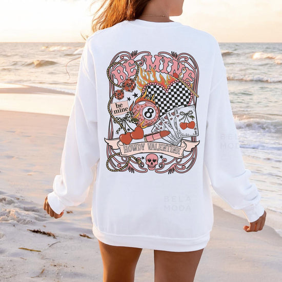 Howdy Valentines Sweatshirt, DTG Printed Womens Valentine's Day Sweatshirt, Couple Gift Sweatshirt, Anniversary Day Gift