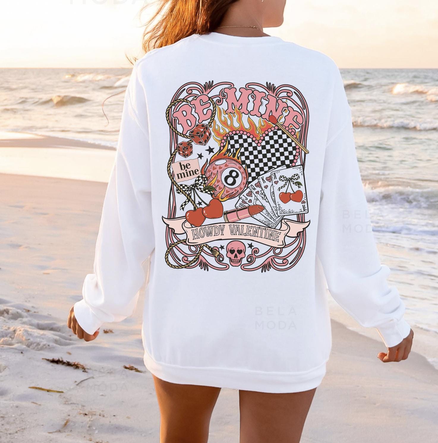 Howdy Valentines Sweatshirt, DTG Printed Womens Valentine's Day Sweatshirt, Couple Gift Sweatshirt, Anniversary Day Gift