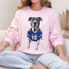 Custom Football Pet Christmas T-Shirt with Photo & Name DTG Printed | Personalized Pet Portrait Shirt | Custom Dog Cat Graphic Tee