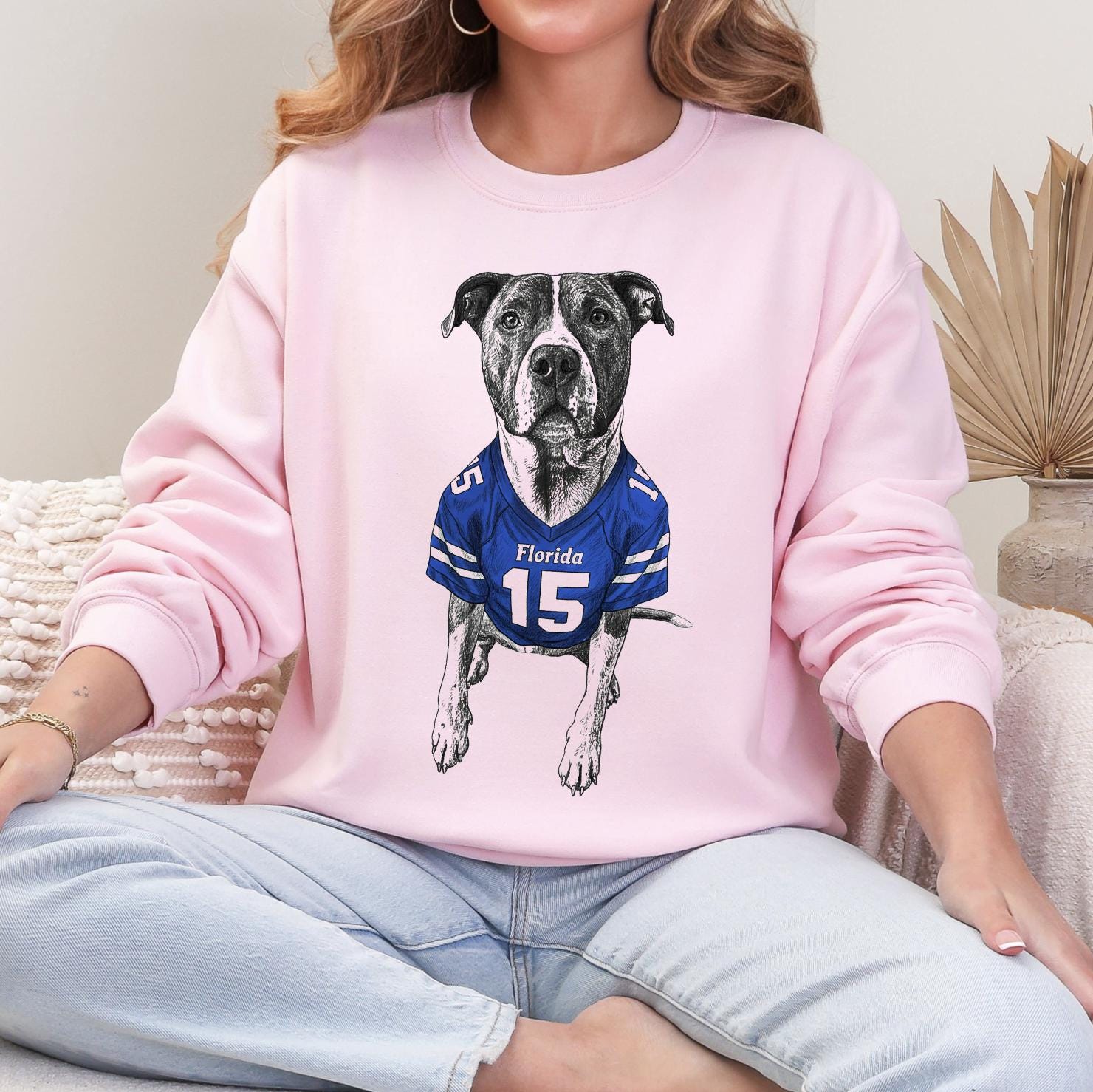 Custom Football Pet Christmas T-Shirt with Photo & Name DTG Printed | Personalized Pet Portrait Shirt | Custom Dog Cat Graphic Tee