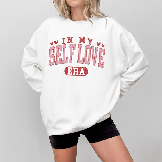 Self Love Valentines Sweatshirt, DTG Printed Womens Valentine's Day Sweatshirt, Couple Gift Sweatshirt, Anniversary Day Gift