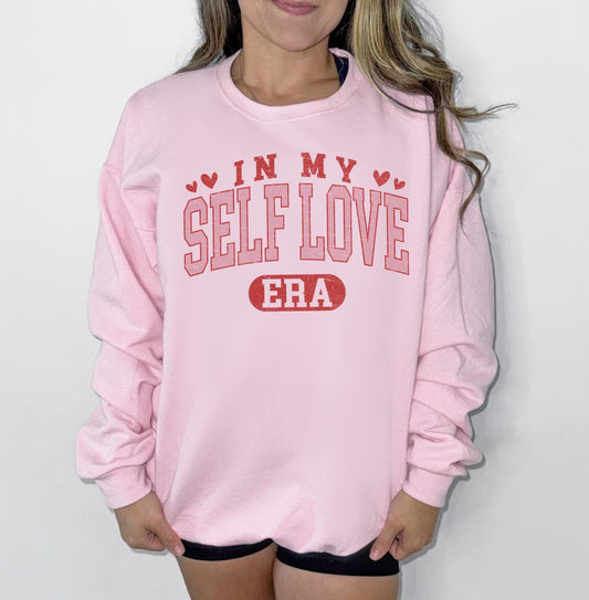 Self Love Valentines Sweatshirt, DTG Printed Womens Valentine's Day Sweatshirt, Couple Gift Sweatshirt, Anniversary Day Gift