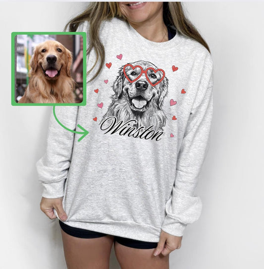 Custom Pet T-shirt with Pet photo and name, Personalized Pet Portrait Shirt, Custom Dog Cat Graphic Tee, Pet Lover Gift, Dog Lover shirt