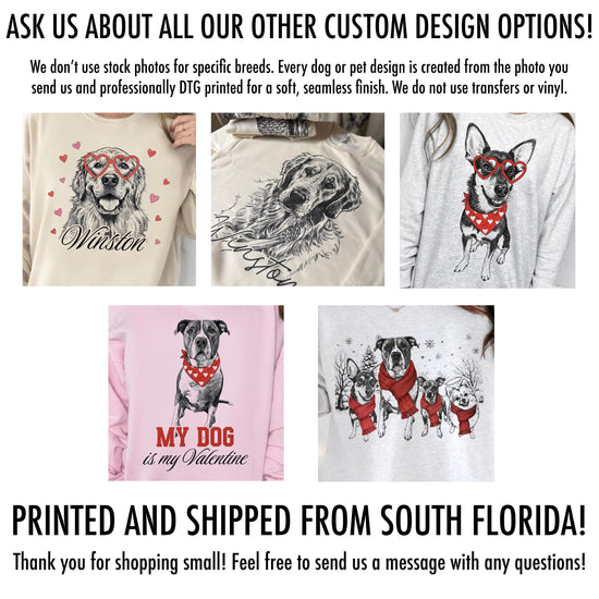 Custom Pet Valentine's Day T-Shirt with Photo & Name DTG Printed | Personalized Pet Shirt | Custom Dog Cat Graphic Tee | Pet Lover Gift