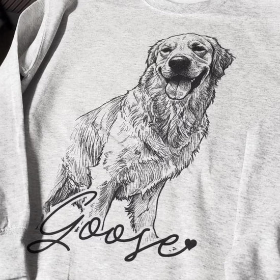 Custom Pet T-Shirt with Photo & Name DTG Printed | Personalized Pet Portrait Shirt | Custom Dog Cat Graphic Tee | Pet Lover Gift