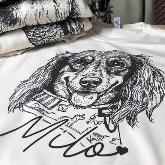 Custom Pet T-Shirt with Photo & Name DTG Printed | Personalized Pet Portrait Shirt | Custom Dog Cat Graphic Tee | Pet Lover Gift
