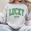 Lucky Shirt or Sweatshirt, DTG Printed St Patricks Day Gift, Shamrock Sweatshirt, Happy Go Lucky Tee, Irish Sweater, Comfort Colors T-Shirt