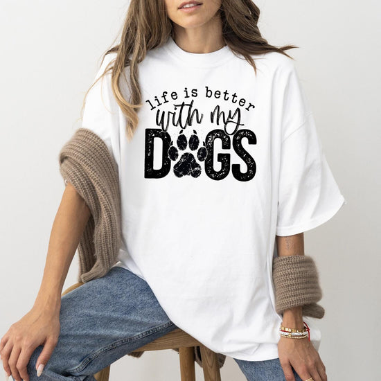 Dog Mom T-Shirt or Sweatshirt – Funny Dog Lover Shirt, DTG Printed Graphic Tee, Gift for Dog Moms, Pet Lover Apparel
