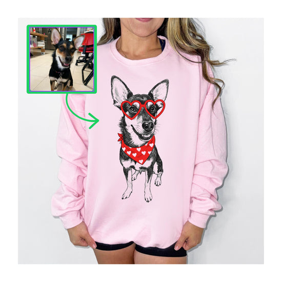 Custom Pet Valentine's Day T-Shirt with Photo & Name DTG Printed | Personalized Pet Shirt | Custom Dog Cat Graphic Tee | Pet Lover Gift