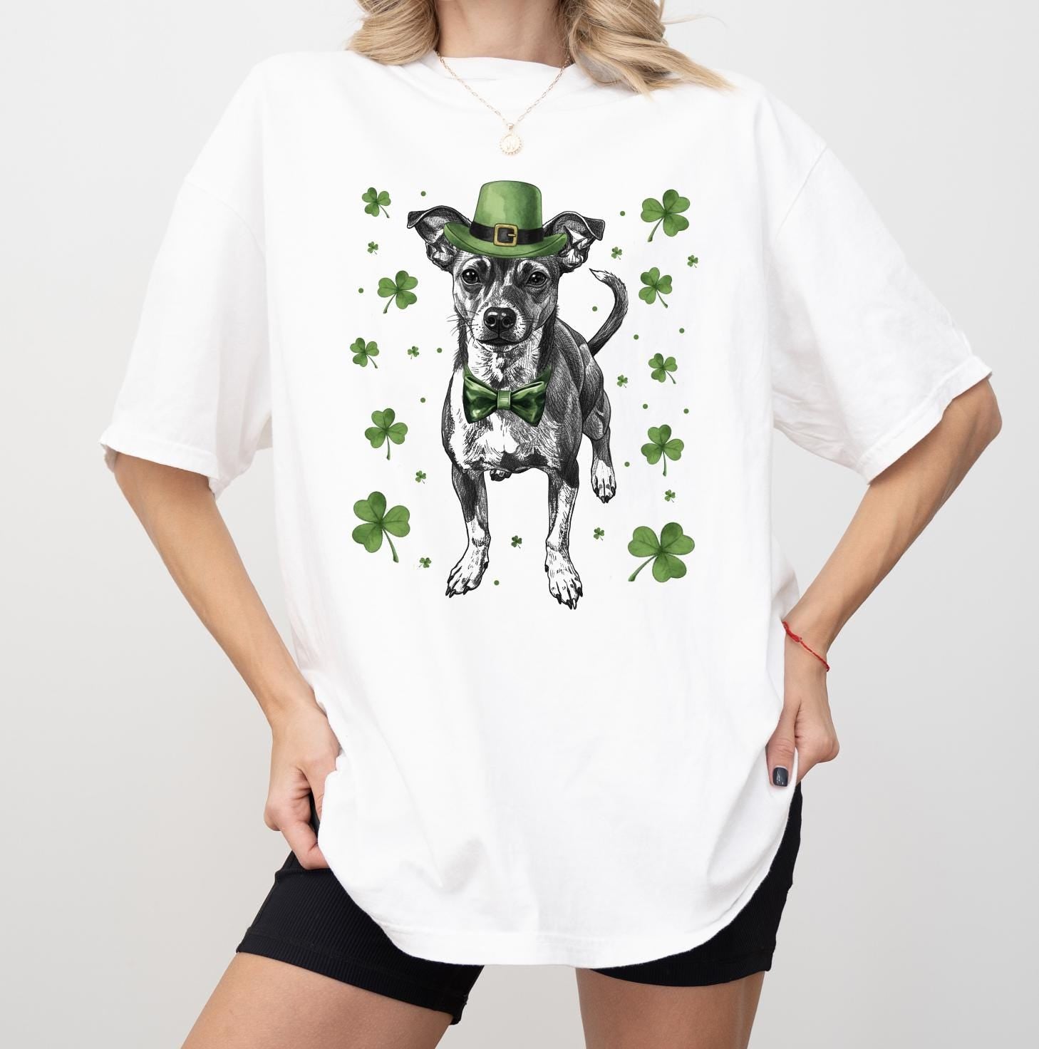 Custom Pet St Patricks Day T-Shirt with Photo DTG Printed | Personalized Pet Shirt | Custom Dog Cat Graphic Tee | Pet Lover Gift