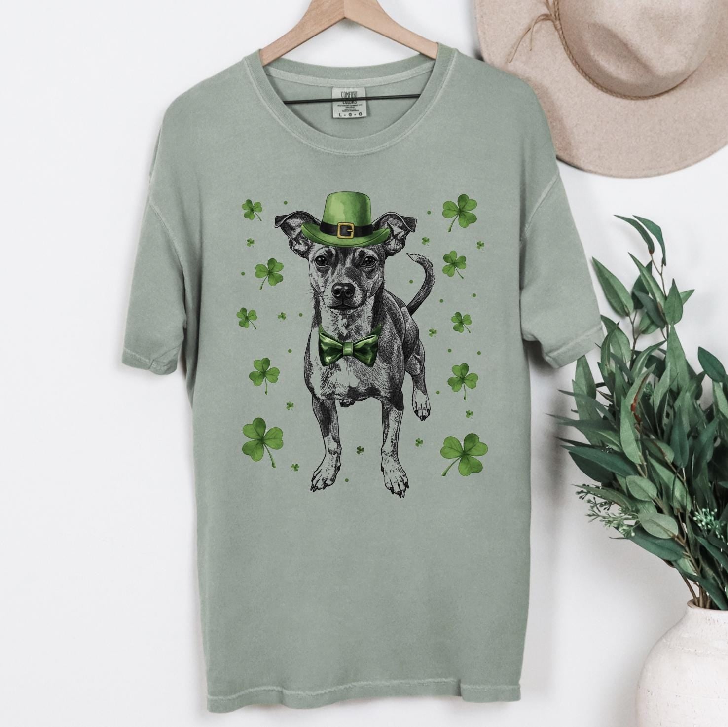 Custom Pet St Patricks Day T-Shirt with Photo DTG Printed | Personalized Pet Shirt | Custom Dog Cat Graphic Tee | Pet Lover Gift
