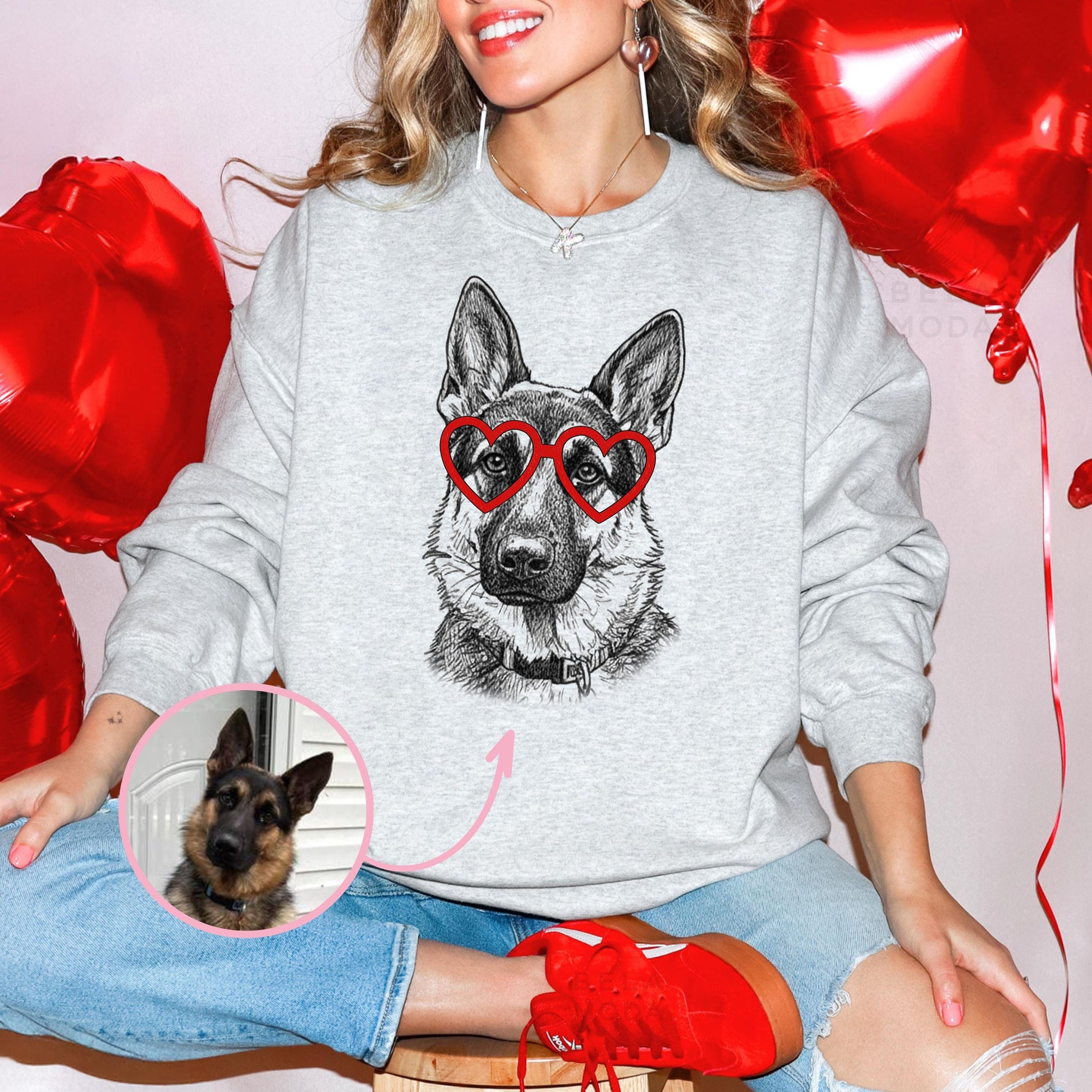Custom Pet Valentine's Day T-Shirt with Photo & Name DTG Printed | Personalized Pet Shirt | Custom Dog Cat Graphic Tee | Pet Lover Gift