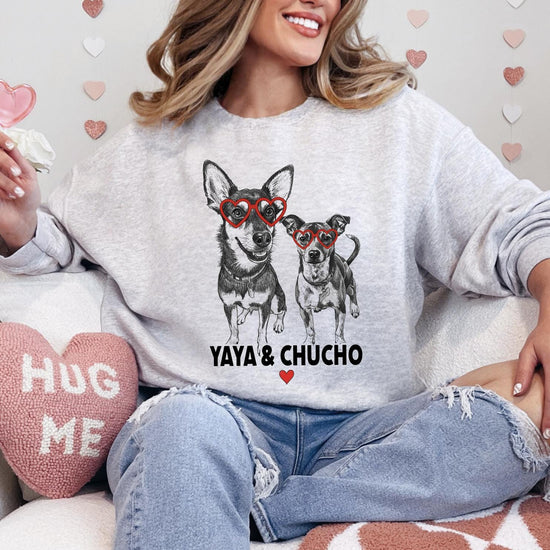Custom Pet Valentine's Day T-Shirt with Photo & Name DTG Printed | Personalized Pet Shirt | Custom Dog Cat Graphic Tee | Pet Lover Gift