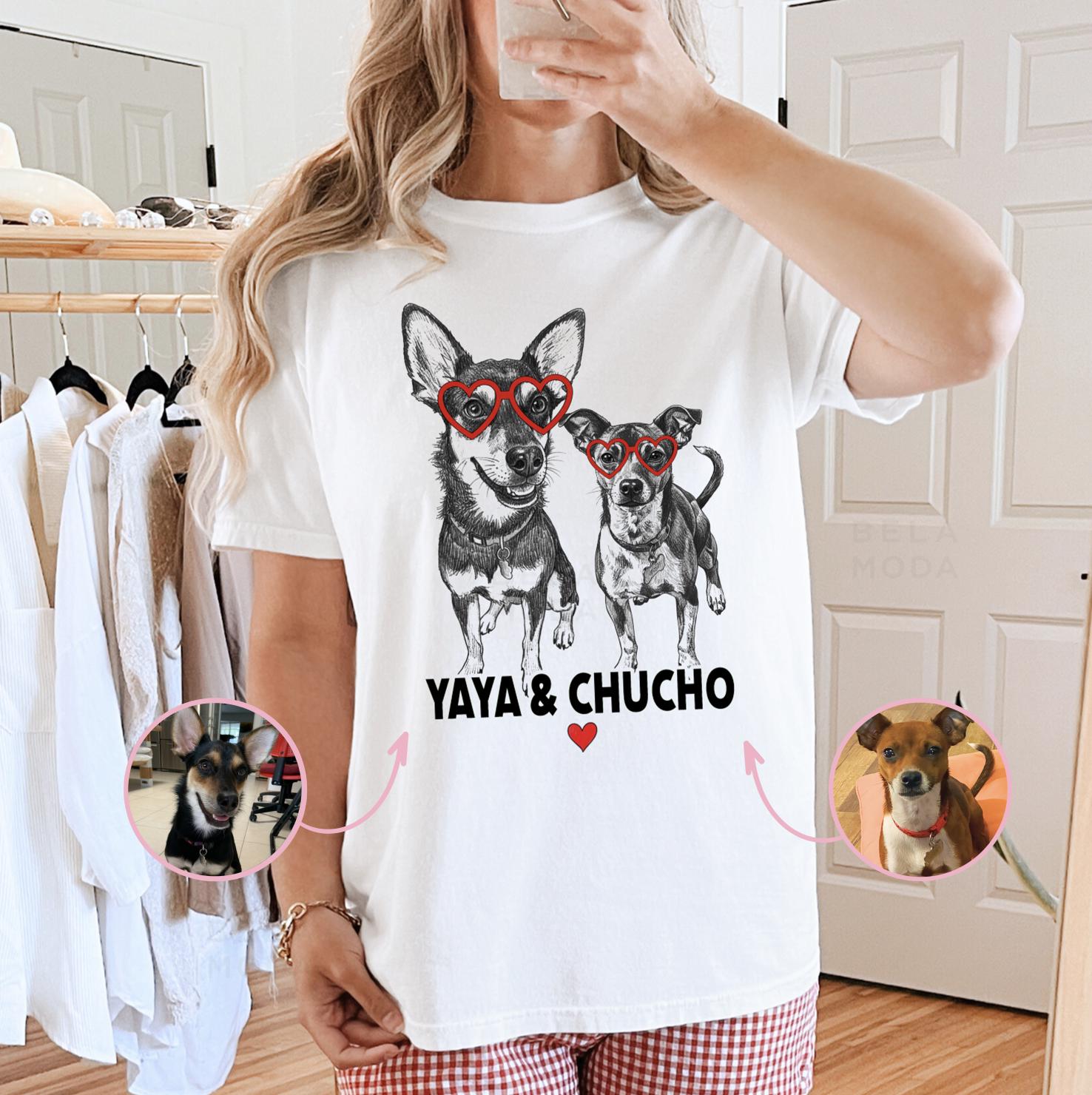 Custom Pet Valentine's Day T-Shirt with Photo & Name DTG Printed | Personalized Pet Shirt | Custom Dog Cat Graphic Tee | Pet Lover Gift
