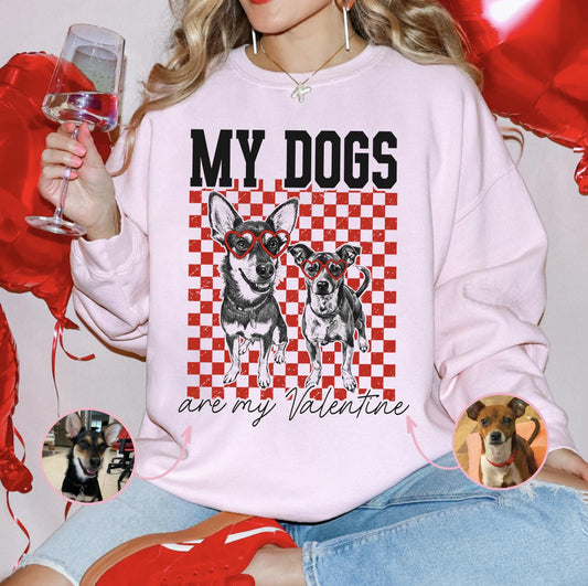 Custom Pet Valentine's Day T-Shirt with Photo & Name DTG Printed | Personalized Pet Shirt | Custom Dog Cat Graphic Tee | Pet Lover Gift