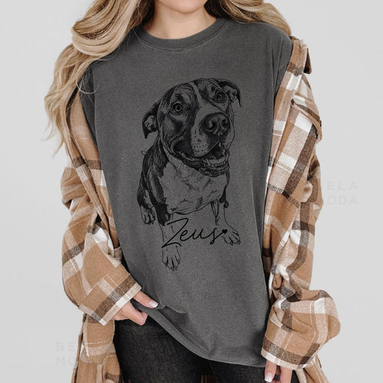 Custom DTG Printed Pet Comfort Colors T-shirt with Pet photo and name, Personalized Pet Portrait Shirt, Pet Lover Gift, Dog Lover