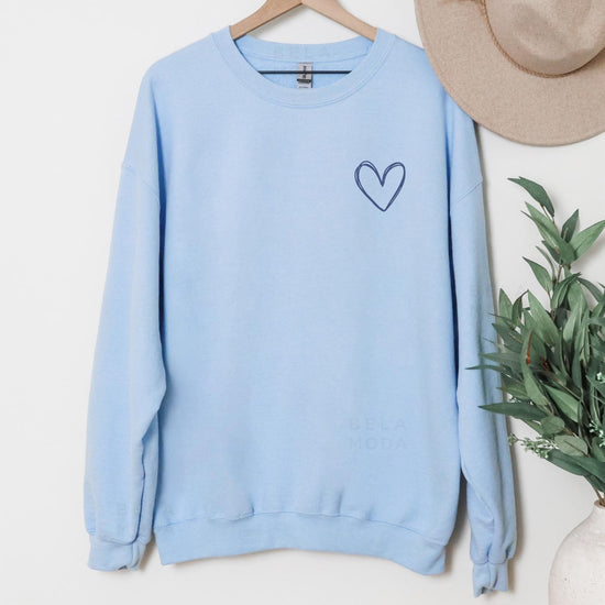 Valentines Heart Sweatshirt, DTG Printed Womens Valentine's Day Sweatshirt, Couple Gift Sweatshirt, Anniversary Day Gift, Christmas Gift