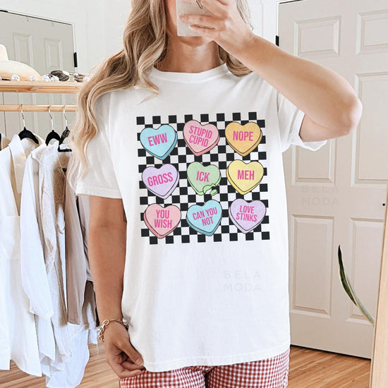 Valentines Conversation Hearts Sweatshirt, DTG Printed Womens Valentine's Day Sweatshirt, Couple Gift Sweatshirt, Anniversary Day Gift