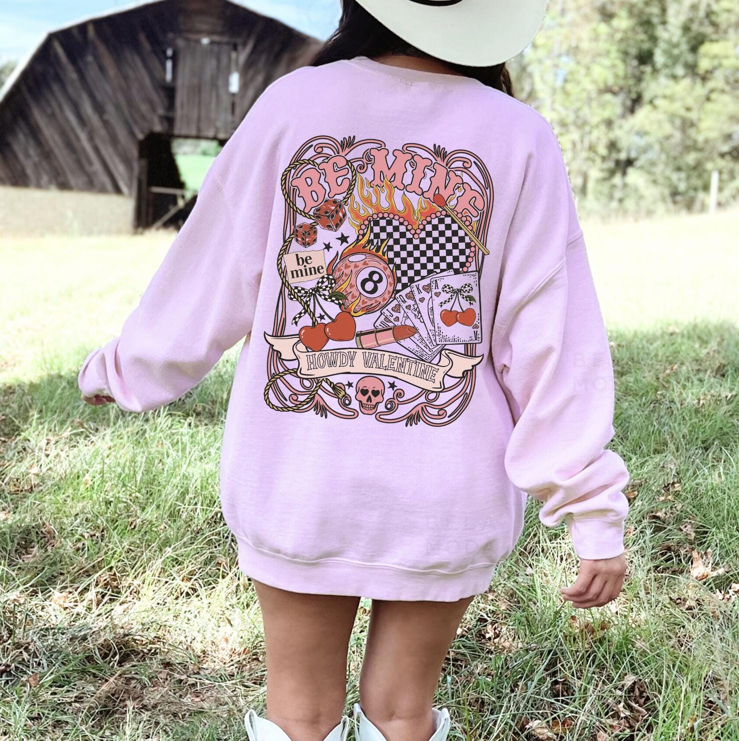 Howdy Valentines Sweatshirt, DTG Printed Womens Valentine's Day Sweatshirt, Couple Gift Sweatshirt, Anniversary Day Gift