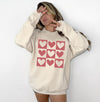 Valentines Hearts Sweatshirt, DTG Printed Womens Valentine's Day Sweatshirt, Couple Gift Sweatshirt, Anniversary Day Gift