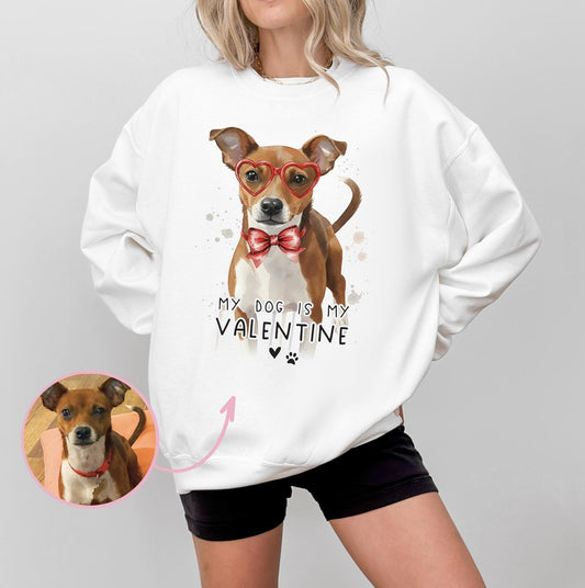 Custom Pet Valentine's Day T-Shirt with Photo & Name DTG Printed | Personalized Pet Shirt | Custom Dog Cat Graphic Tee | Pet Lover Gift