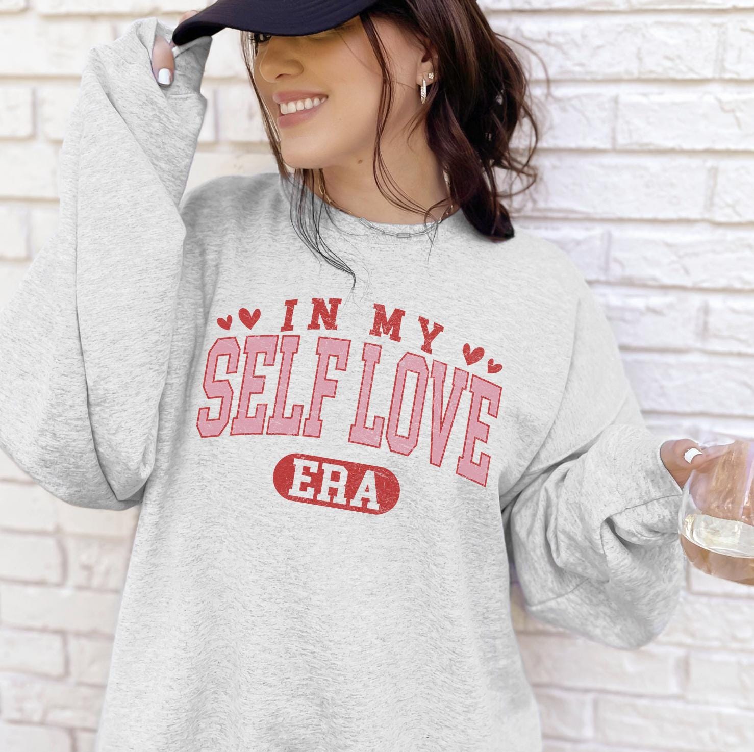 Self Love Valentines Sweatshirt, DTG Printed Womens Valentine's Day Sweatshirt, Couple Gift Sweatshirt, Anniversary Day Gift