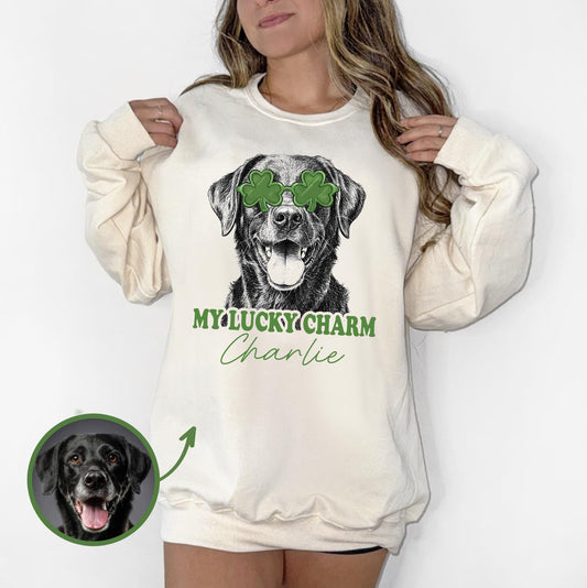 Custom Pet St Patricks Day T-Shirt with Photo DTG Printed | Personalized Pet Shirt | Custom Dog Cat Graphic Tee | Pet Lover Gift