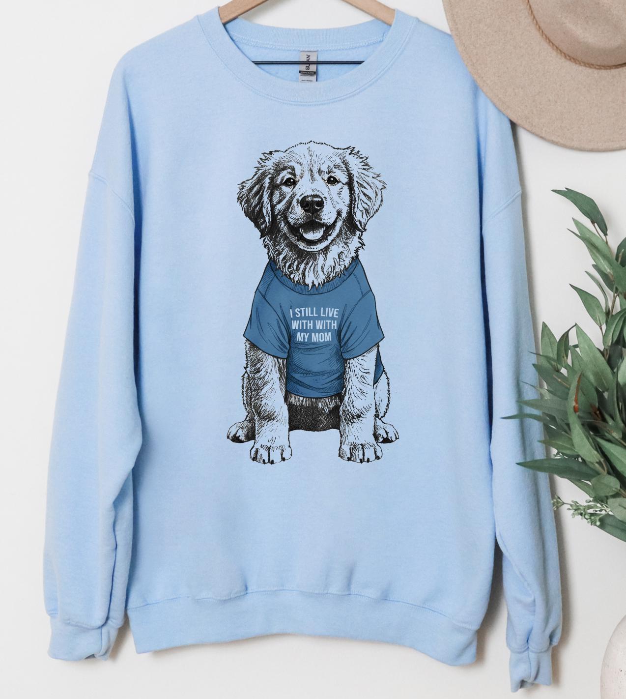 Custom Photo of Your Dog in a T-Shirt with Custom Text, Unisex T-Shirt or Sweatshirt, DTG Printed