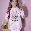 Custom Easter Dog Photo Sweatshirt, Dog Owner Easter Gift, Personalized Pet Sweatshirt, Custom Cat Photo Shirt, Pet Memorial Gift