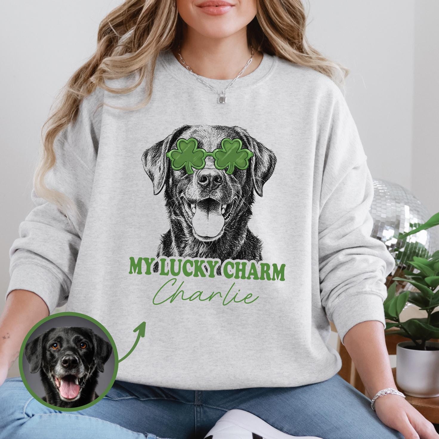 Custom Pet St Patricks Day T-Shirt with Photo DTG Printed | Personalized Pet Shirt | Custom Dog Cat Graphic Tee | Pet Lover Gift