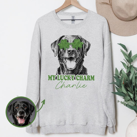 Custom Pet St Patricks Day T-Shirt with Photo DTG Printed | Personalized Pet Shirt | Custom Dog Cat Graphic Tee | Pet Lover Gift