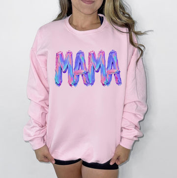 Painted Stroke Mama Sweatshirt or T-Shirt | Artistic Mama Graphic Tee | Trendy Mom Apparel | DTG Printed Unisex Top