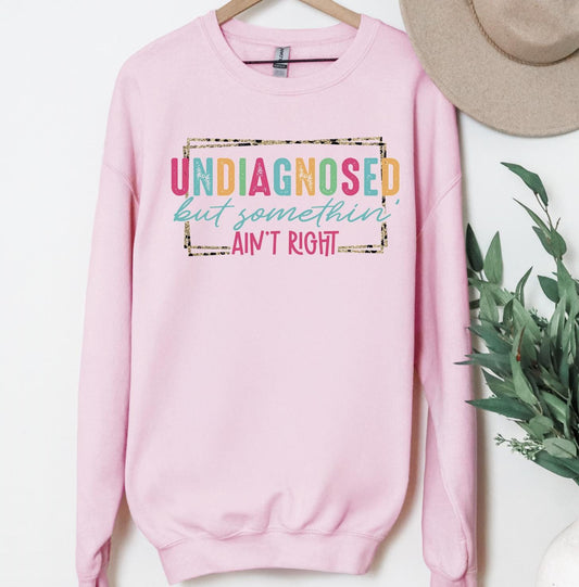 Undiagnosed But Something Ain’t Right Sweatshirt | DTG Printed | Mental Health Awareness Tee | Funny Support Shirt