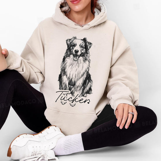 Custom Dog Photo Hoodie, Personalized Pet Hoodie, DTG Printed Dog Mom Gift, Custom Pet Lover Keepsake Gifts