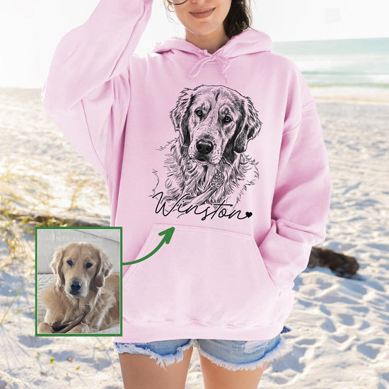 Custom Dog Photo Hoodie, Personalized Pet Hoodie, DTG Printed Dog Mom Gift, Custom Pet Lover Keepsake Gifts