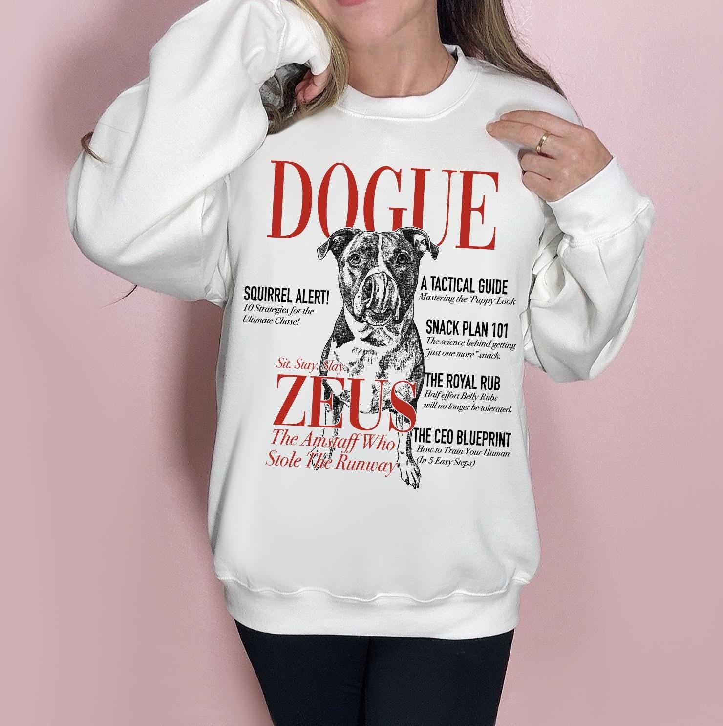Magazine Cover Custom Dog Sweatshirt or T-Shirt, DTG Printed
