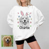 Custom Easter Dog Photo Sweatshirt, Dog Owner Easter Gift, Personalized Pet Sweatshirt, Custom Cat Photo Shirt, Pet Memorial Gift