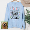 Custom Easter Dog Photo Sweatshirt, Dog Owner Easter Gift, Personalized Pet Sweatshirt, Custom Cat Photo Shirt, Pet Memorial Gift