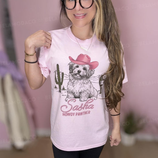 Custom Western Dog Shirt | Personalized Pet Portrait T-Shirt or Sweatshirt | Cowboy Dog Graphic Tee | Custom Name Gift | Unisex DTG Print