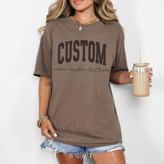 Custom Text Comfort Colors T-Shirt | Personalized Comfort Colors | DTG Printed
