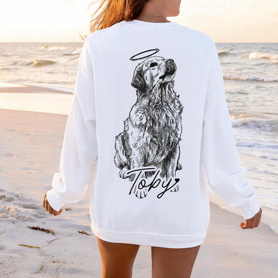 Custom Pet Front/Back - T-Shirt or Sweatshirt with Photo & Name DTG Printed | Personalized Pet Shirt Pet Lover Gift